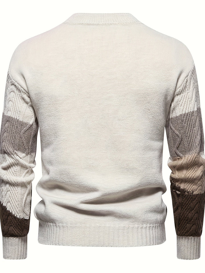 Halvric | Herren Strickpullover Colourblock Rundhals - Image 3