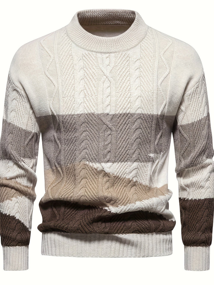 Halvric | Herren Strickpullover Colourblock Rundhals - Image 4