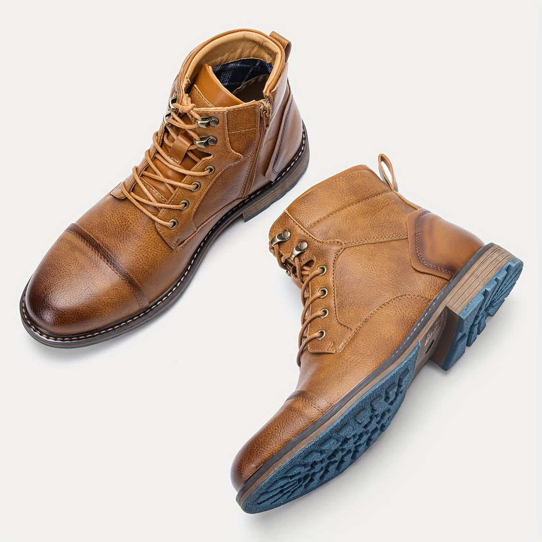 Hartmut | Herren Stiefeletten Schnürboots Braun - Camel - Image 4