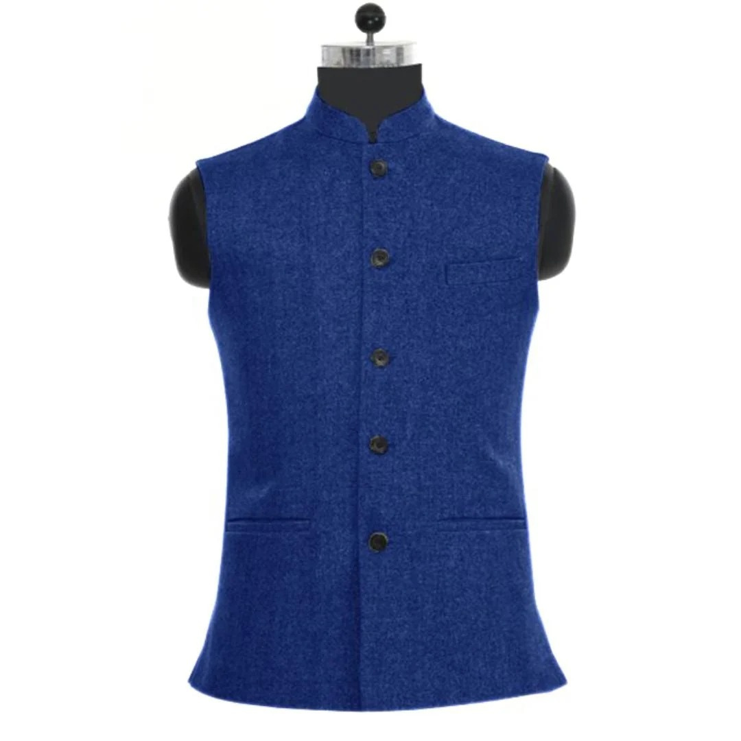 Hartwin | Herren Trachtenweste Slim Fit Stehkragen - Royal Blue - Image 1