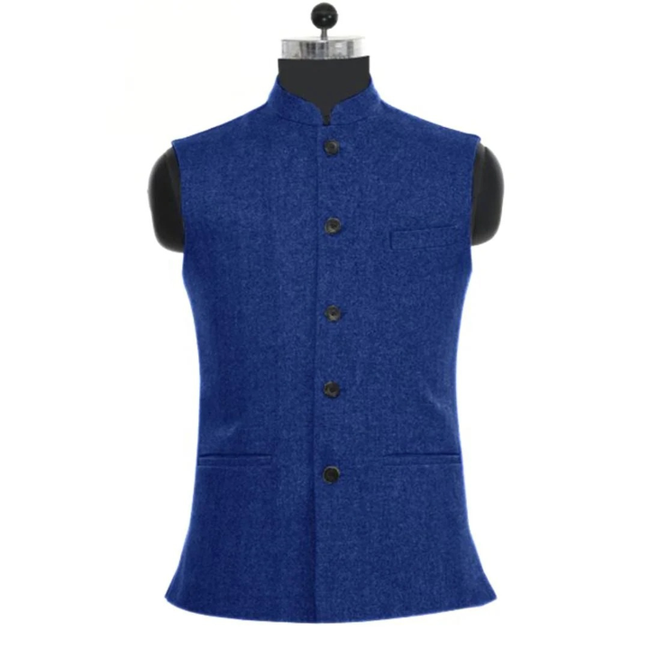 Hartwin | Herren Trachtenweste Slim Fit Stehkragen - Royal Blue - Image 1