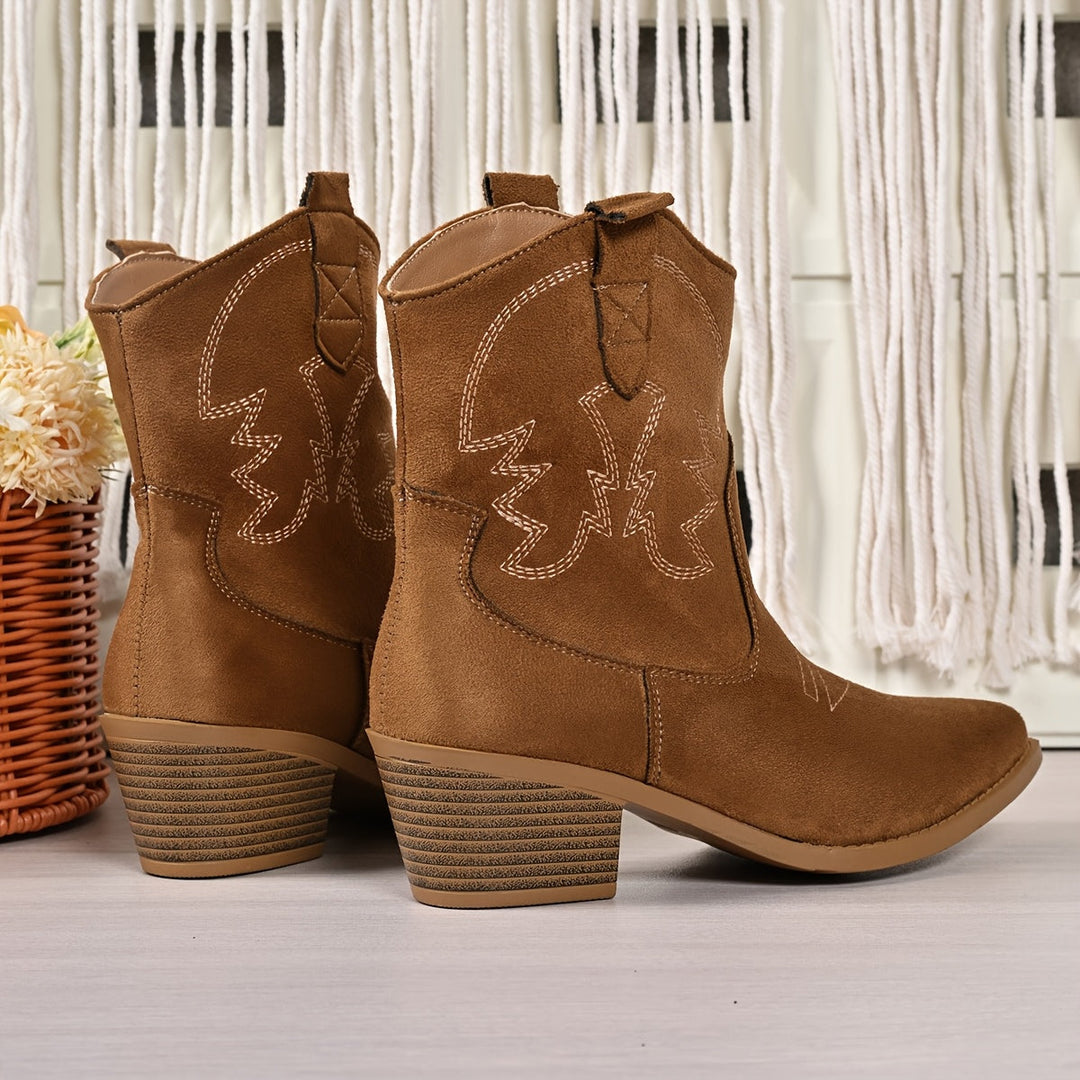 Hedda | Damen Western Cowboystiefel Stiefelette Braun - Camel - Image 2