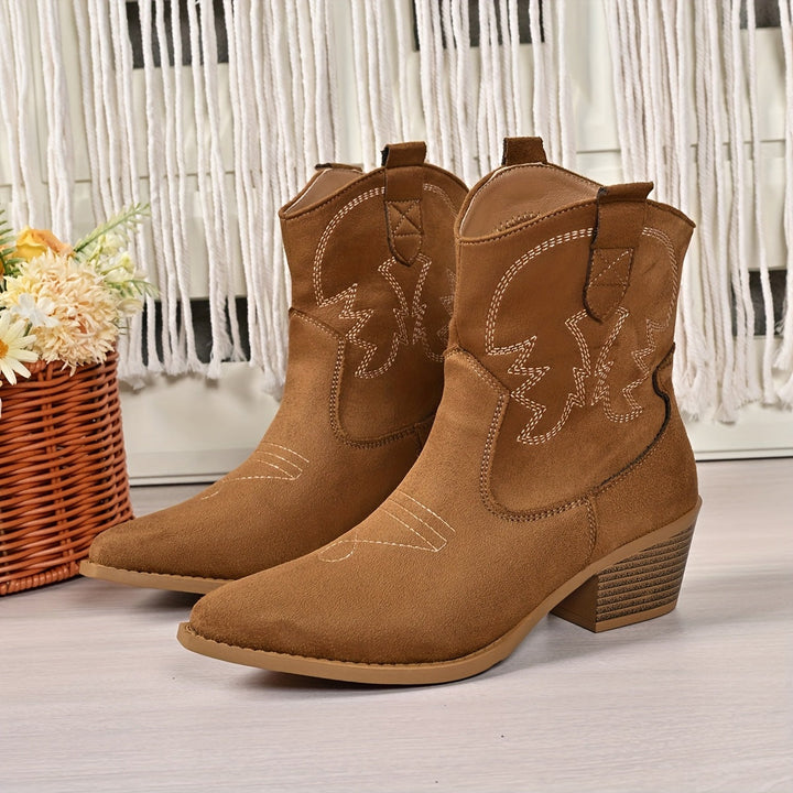 Hedda | Damen Western Cowboystiefel Stiefelette Braun - Camel - Image 7