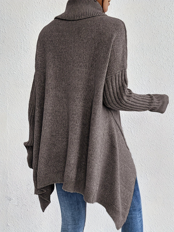 Hedrun | Damen Rollkragenpullover Oversized Strickpullover - Blue - Image 20