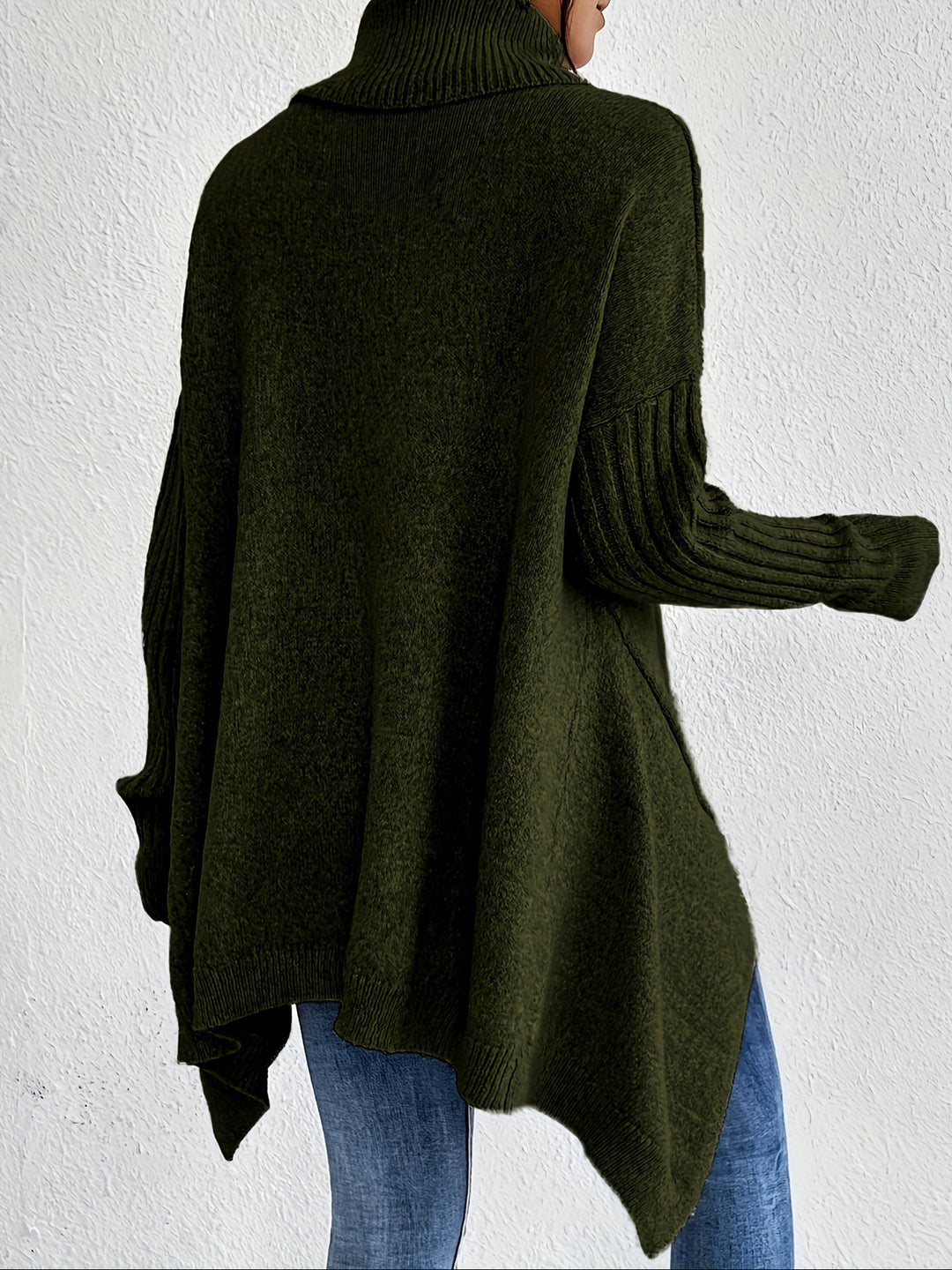 Hedrun | Damen Rollkragenpullover Oversized Strickpullover - Blue - Image 21