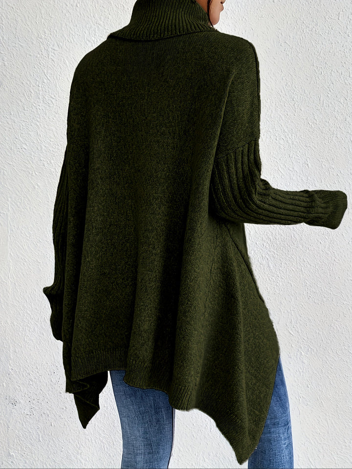 Hedrun | Damen Rollkragenpullover Oversized Strickpullover - Blue - Image 21