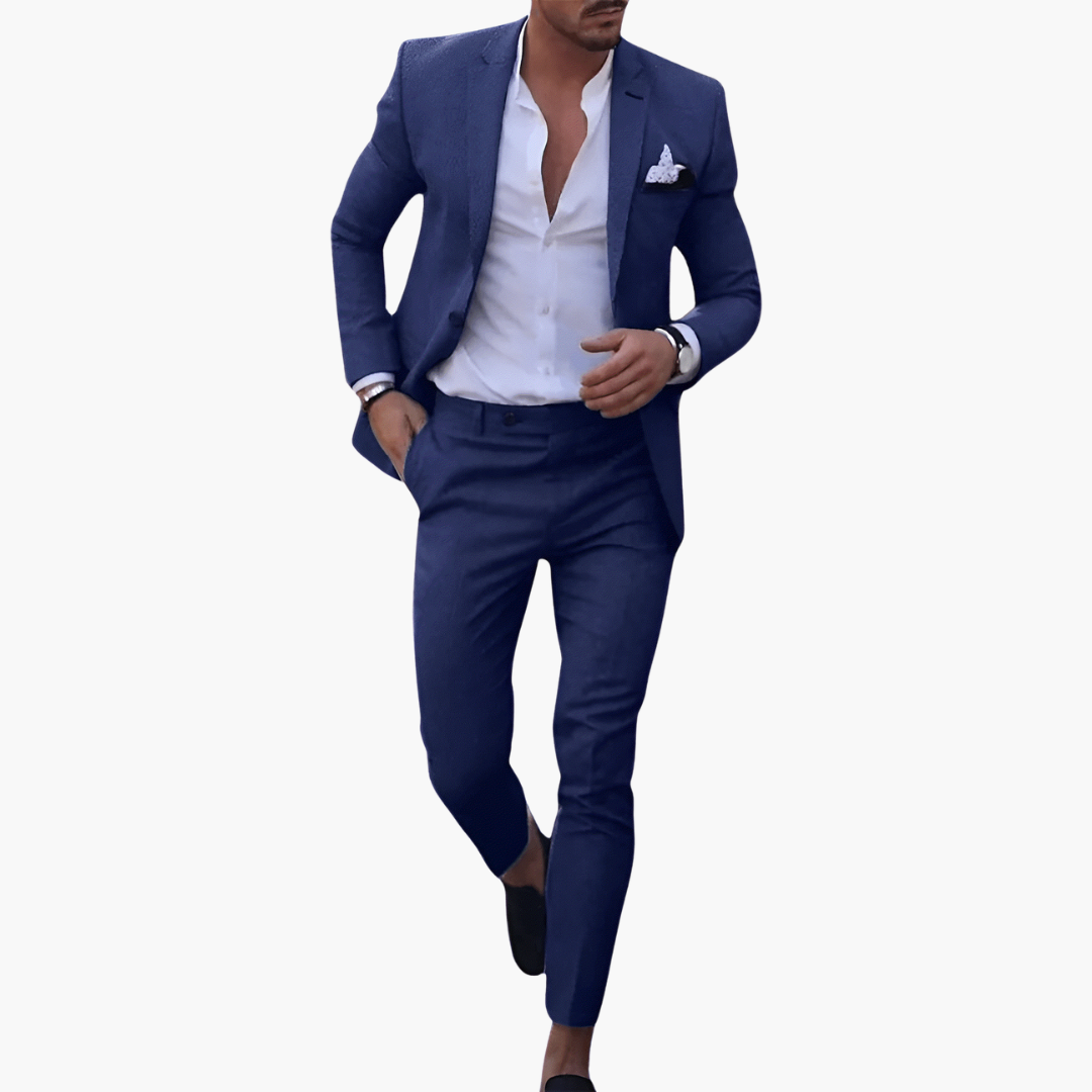 Heinrich | Herren Navy Slim Fit Anzugset - Navy - Image 2