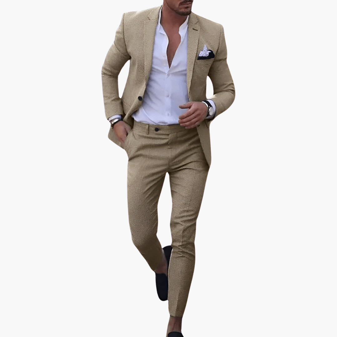 Heinrich | Herren Navy Slim Fit Anzugset - Navy - Image 3