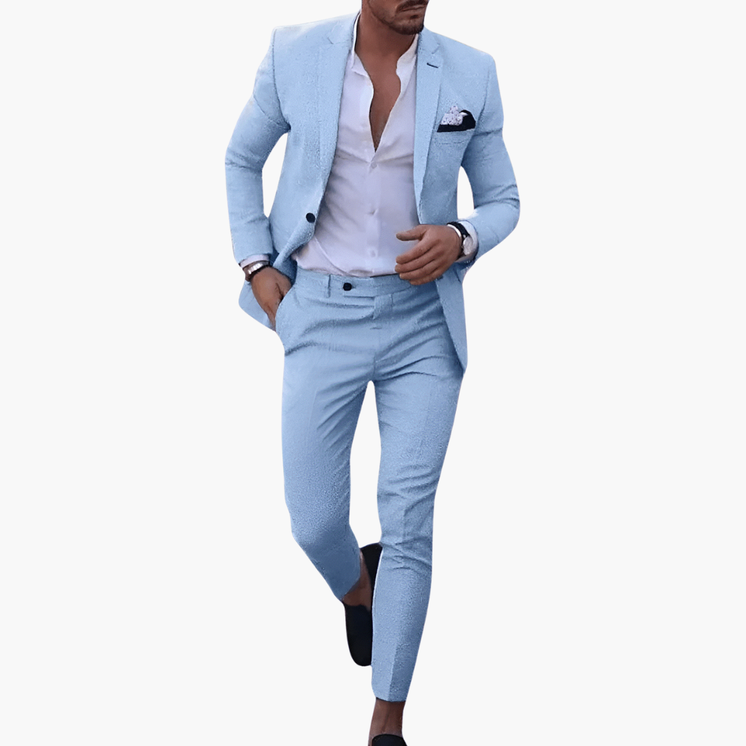 Heinrich | Herren Navy Slim Fit Anzugset - Navy - Image 6