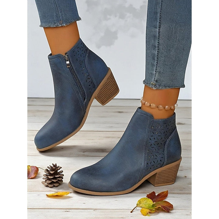 Helvara | Damen Stiefeletten mit Blockabsatz und Cutout - Image 13