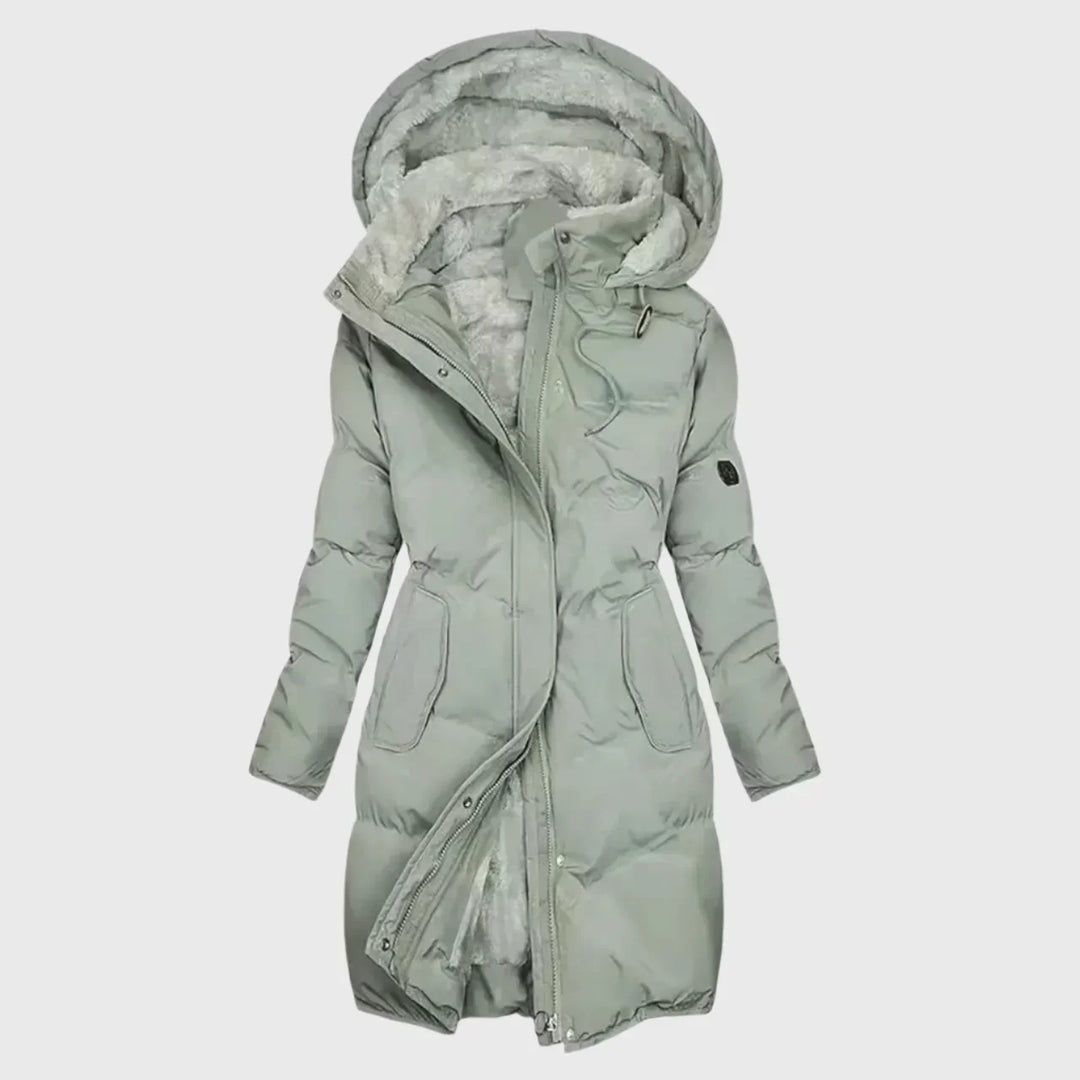 Helvike | Damen Longline Steppjacke mit Kapuze - Black - Image 3