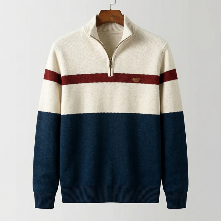 Elton | Herren-Pullover mit halbem Reißverschluss