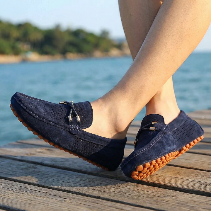 Gio | Herren Perforierte Loafer Wildleder Slipper Sommer