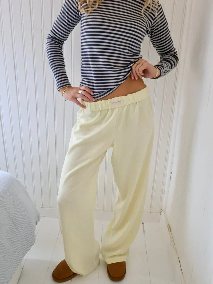 Hildeke | Damen Freizeithose Lounge Pants Rosa Gestreift - Striped - Image 5