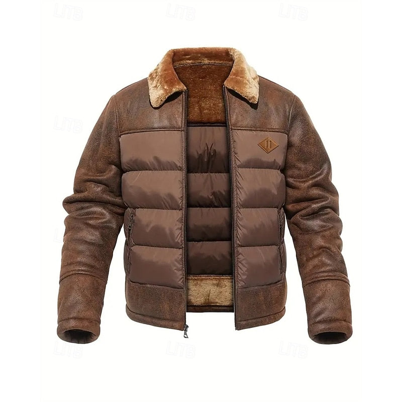 Roderik | Herren Steppjacke mit Fellkragen Winterjacke