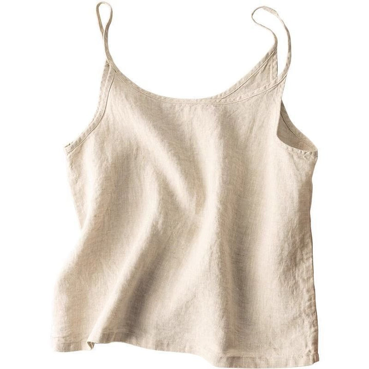 Ilonka | Damen Spaghettitop Ärmelloses Trägertop - Cream - Image 5
