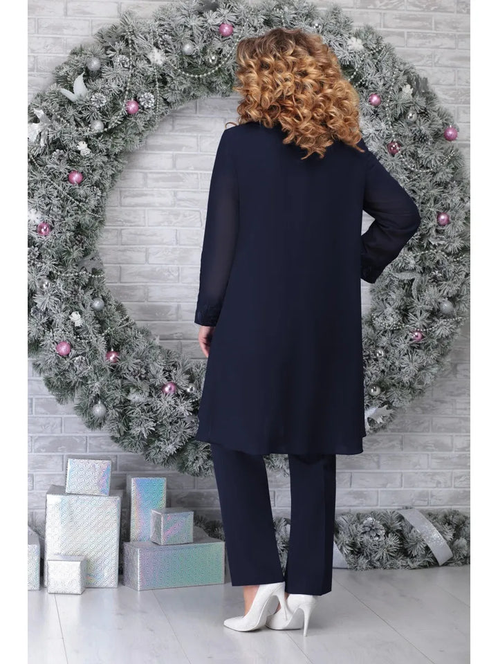 Valdis | Damen Festliches Tunika Set Große Größen - Royal Blue - Image 4