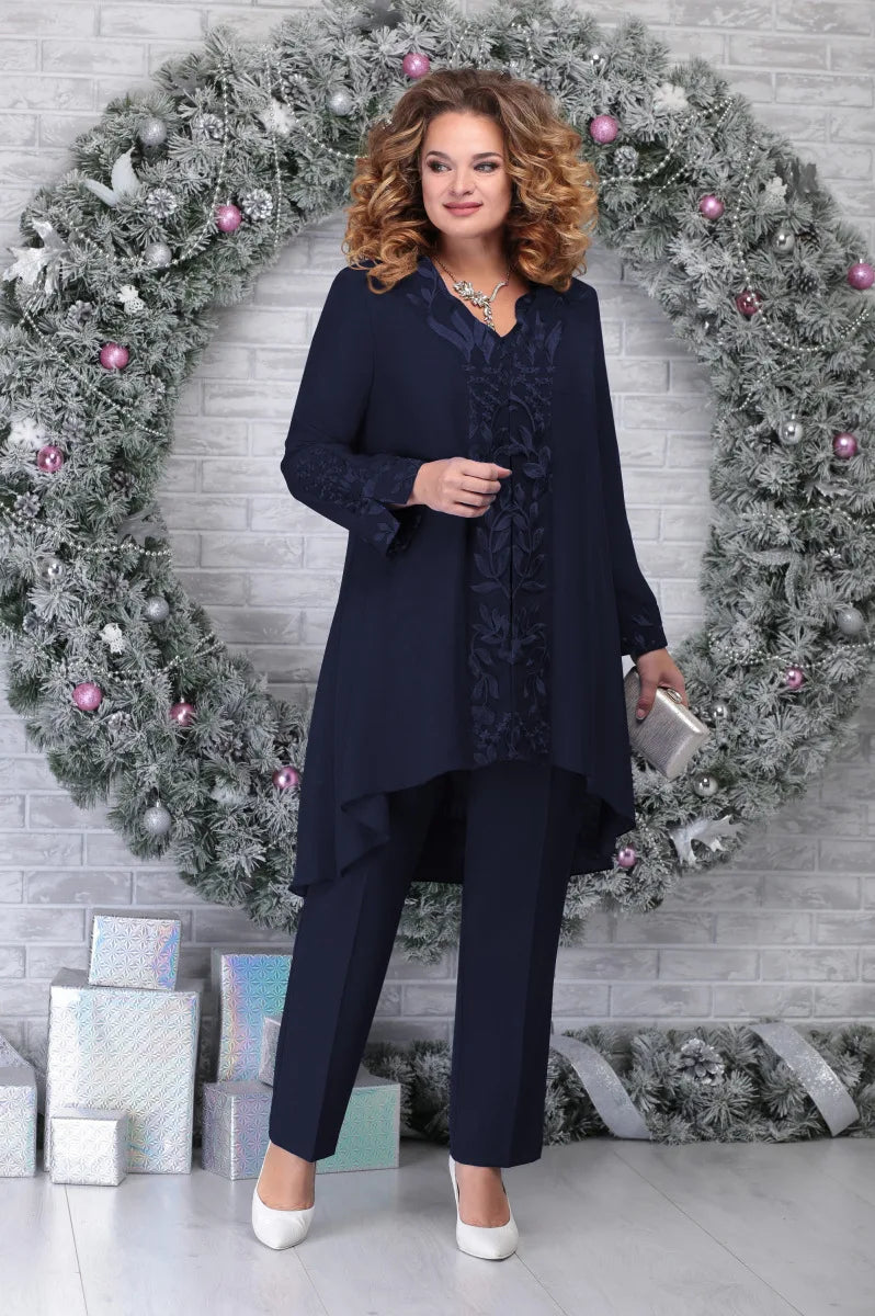 Valdis | Damen Festliches Tunika Set Große Größen - Royal Blue - Image 7