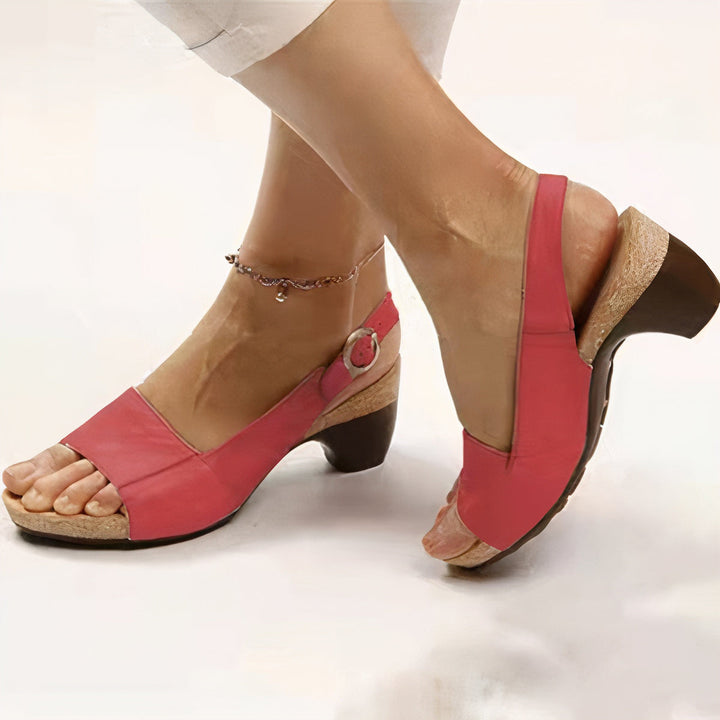 Ilvana | Damen Slingback Sandalette mit Blockabsatz - Black - Image 7