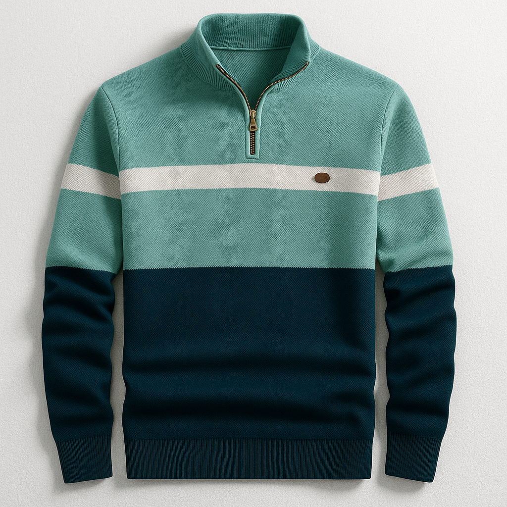 Elton | Herren-Pullover mit halbem Reißverschluss