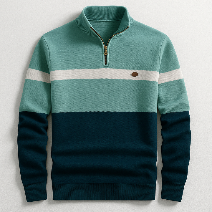 Elton | Herren-Pullover mit halbem Reißverschluss