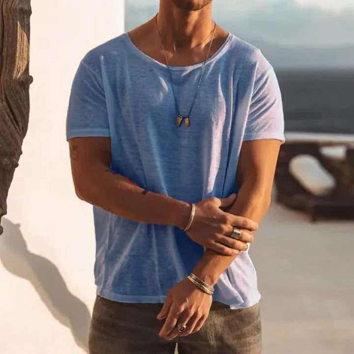 Leon | Herren Oversize T-Shirt Rundhals, lässiges Kurzarm Shirt