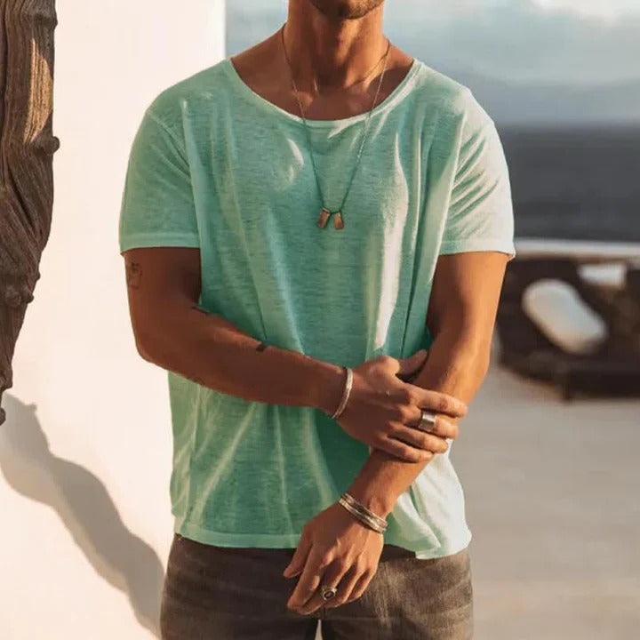 Leon | Herren Oversize T-Shirt Rundhals, lässiges Kurzarm Shirt