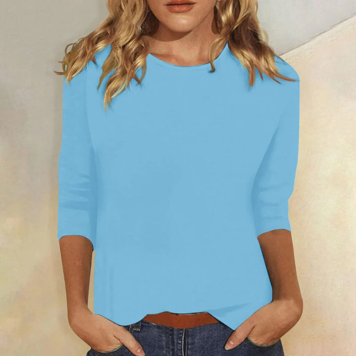 Mia | Damen Langarmshirt Rundhals, einfarbiges Basic-Shirt
