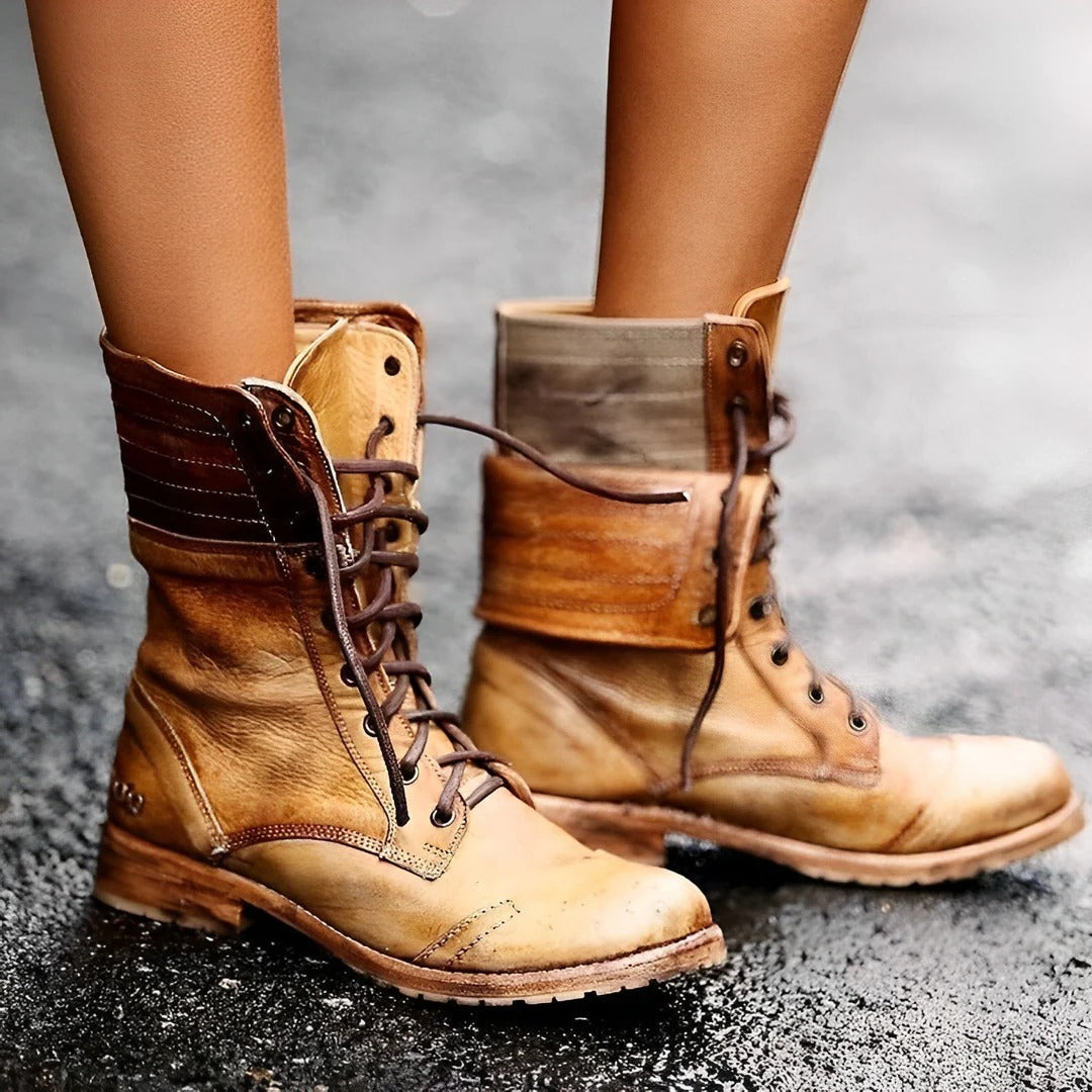 Roxy | Damen Schnürstiefelette Vintage, Kurzstiefel mit Absatz