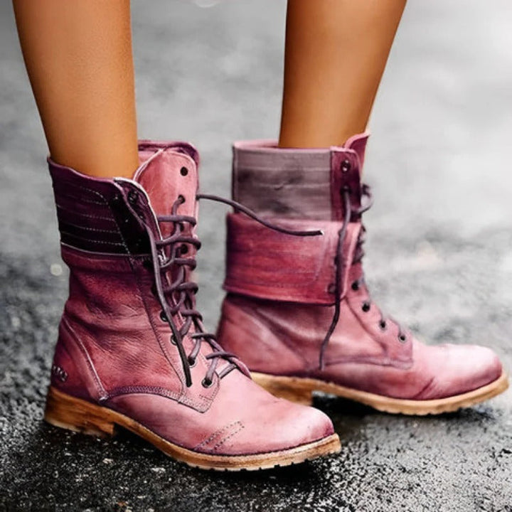 Roxy | Damen Schnürstiefelette Vintage, Kurzstiefel mit Absatz