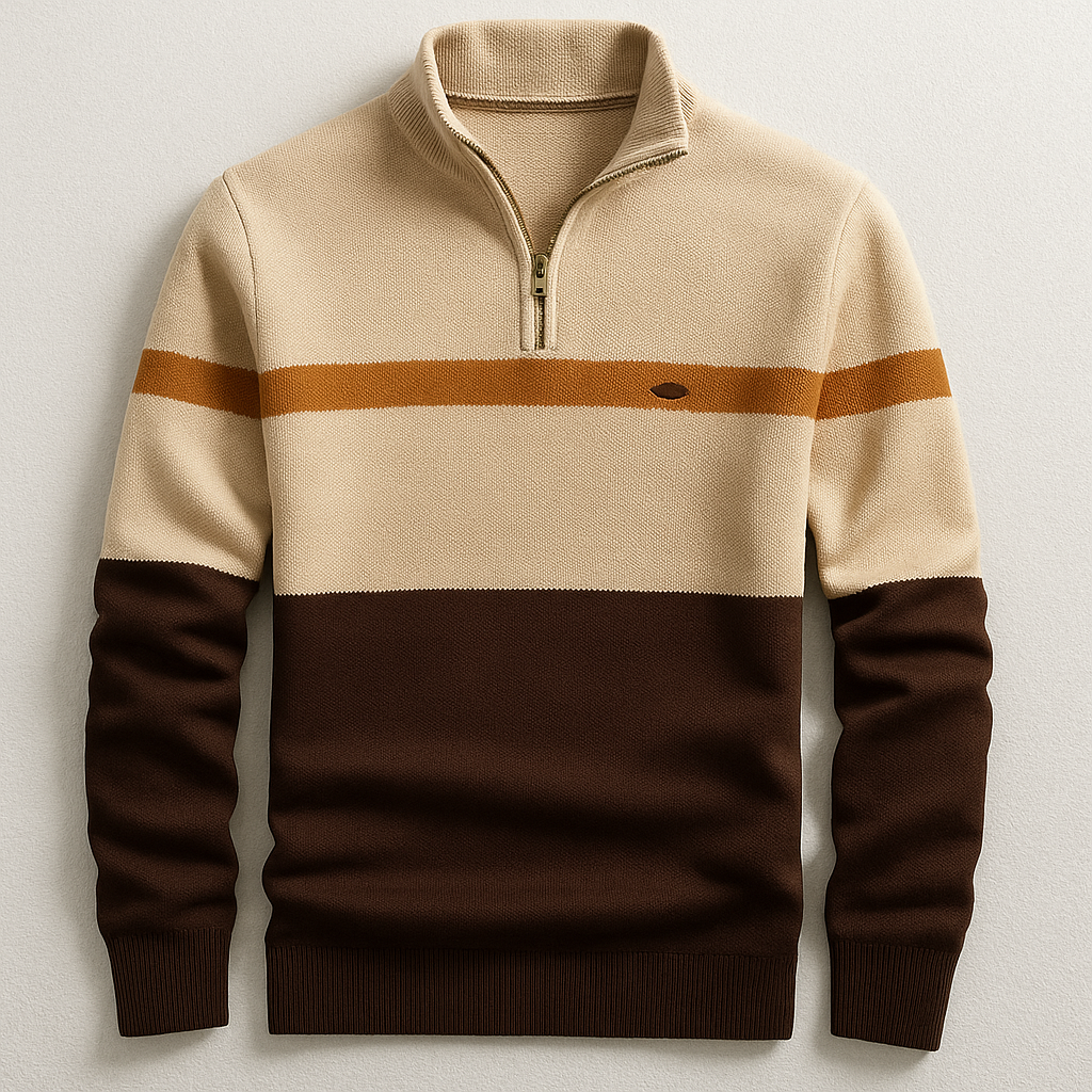 Elton | Herren-Pullover mit halbem Reißverschluss