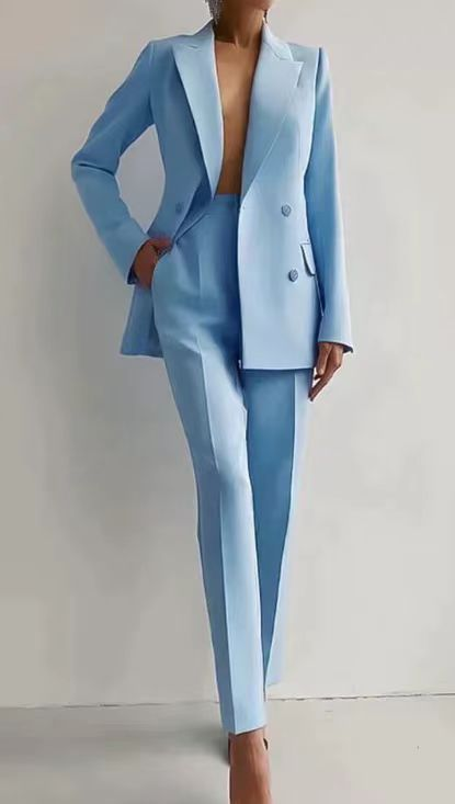Scarlett | Damen Hosenanzug Zweiteiler Blazer Hose Set Elegant Business