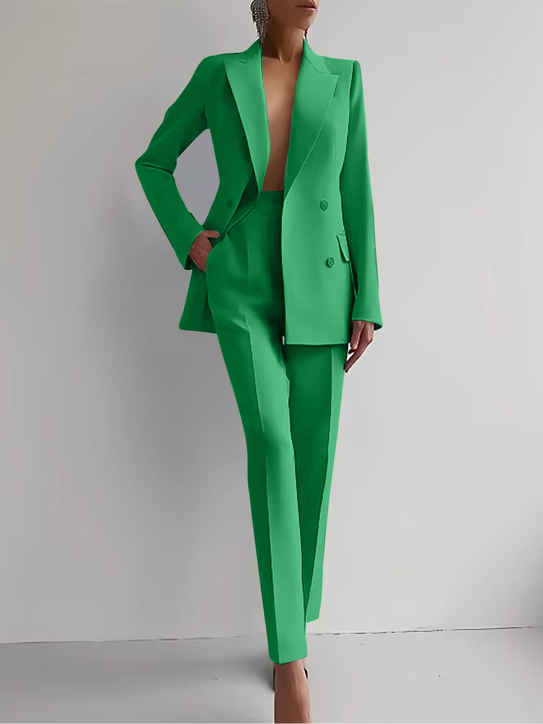 Scarlett | Damen Hosenanzug Zweiteiler Blazer Hose Set Elegant Business