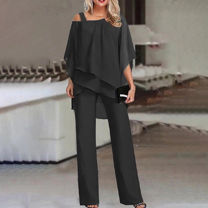 Valeria | Damen Jumpsuit weites Bein, schulterfreier Overall elegant