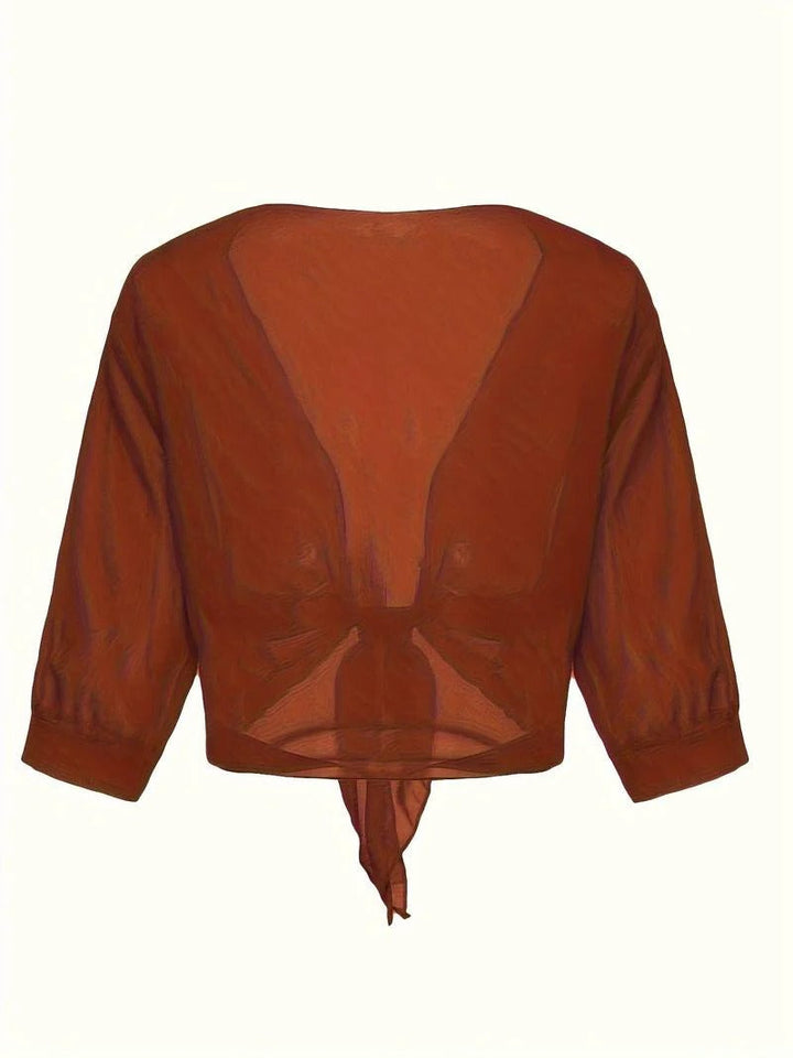Luna | Damen Kimono Bluse zum Binden, offene Strickjacke Sommer