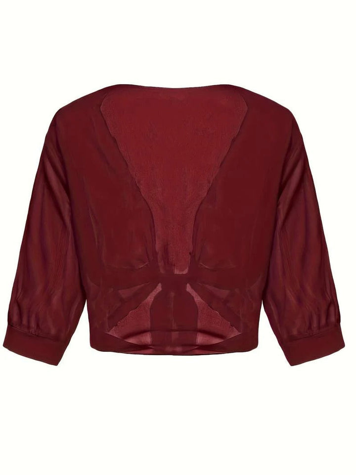 Luna | Damen Kimono Bluse zum Binden, offene Strickjacke Sommer