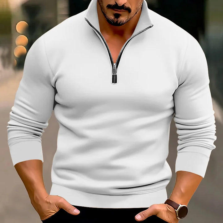 Jekie | Herren Sweatshirt Half-Zip Stehkragen Langarm