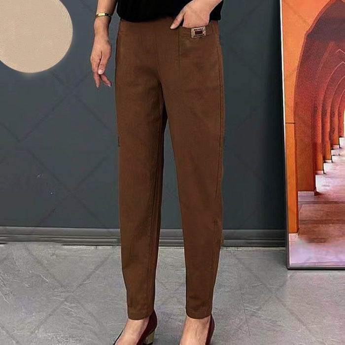 Sofia | Damen Hose Elastischer Bund Gerade Chino Freizeit