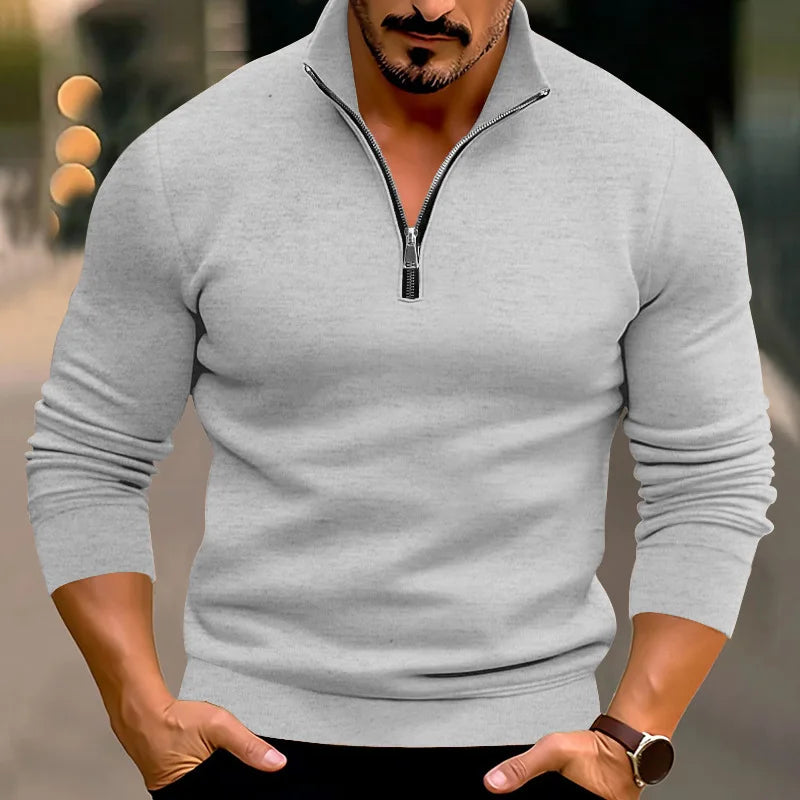 Jekie | Herren Sweatshirt Half-Zip Stehkragen Langarm