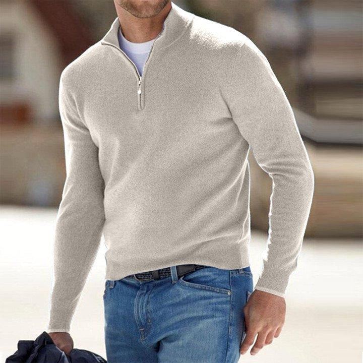 Karl | Herren pullover Quarter-Zip Stehkragen Slim Fit