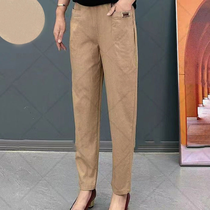 Sofia | Damen Hose Elastischer Bund Gerade Chino Freizeit
