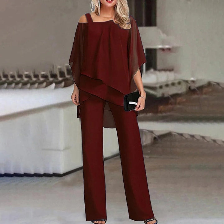 Valeria | Damen Jumpsuit weites Bein, schulterfreier Overall elegant