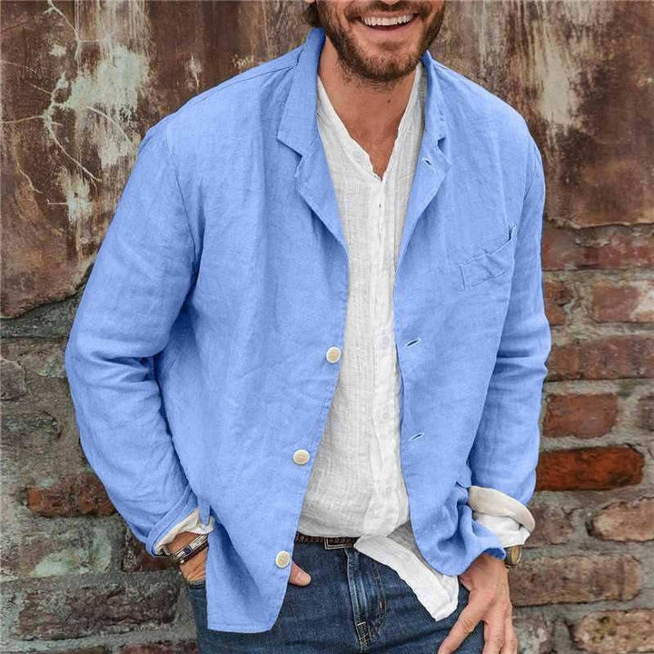 Luco | Herren Sakko hellblau, casual Blazer Sommer Langarm