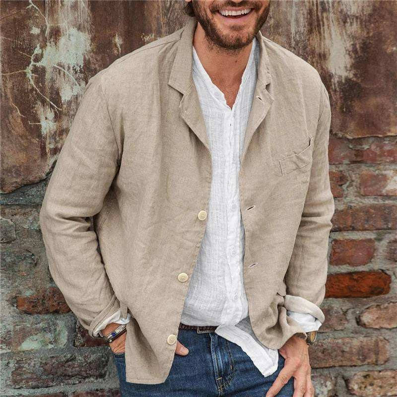 Luco | Herren Sakko hellblau, casual Blazer Sommer Langarm