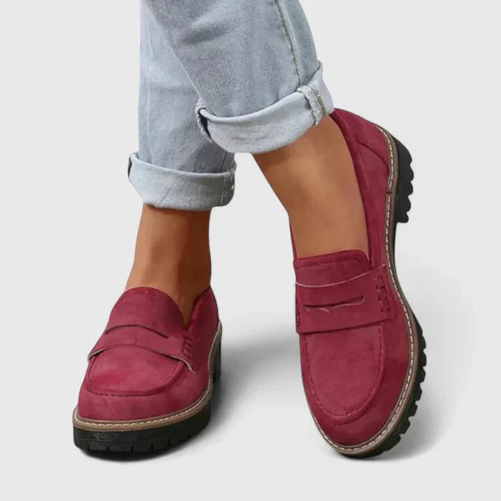 Vera | Damen Plateau Loafer mit Profilsohle Slip-On