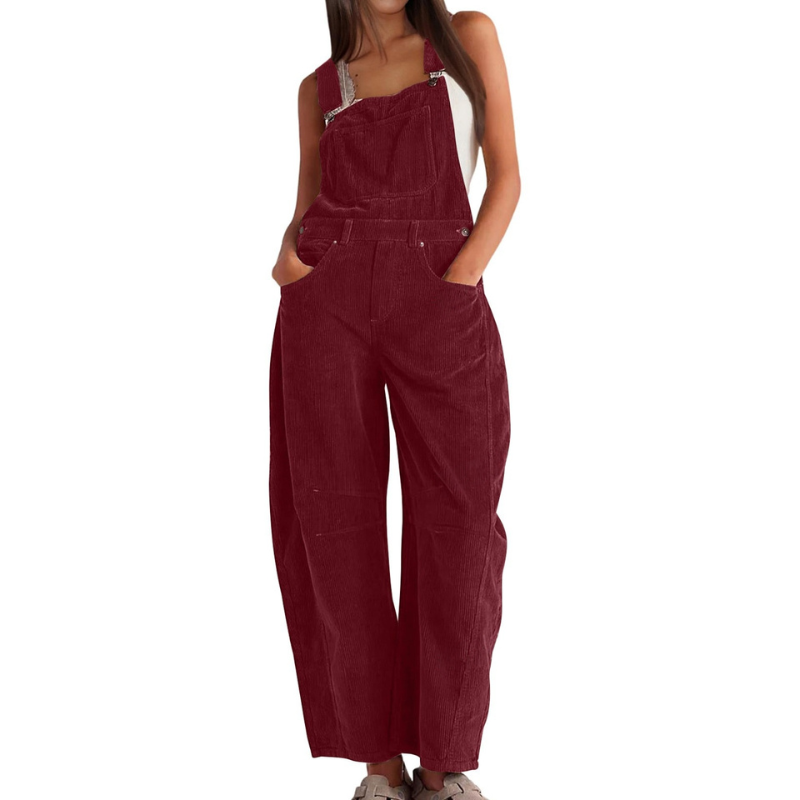 Imogen | Damen Latzhose Overall mit Weitem Bein - Pink - Image 3