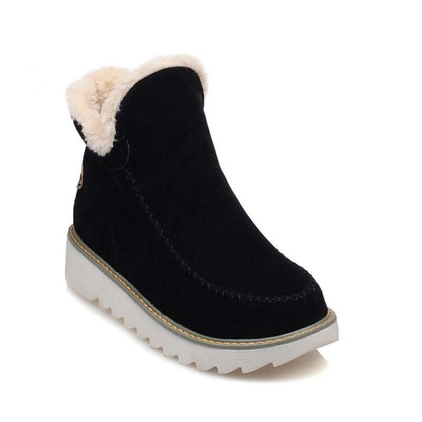 Britta | Damen-Winterstiefeletten mit Fellbesatz, flach, warm