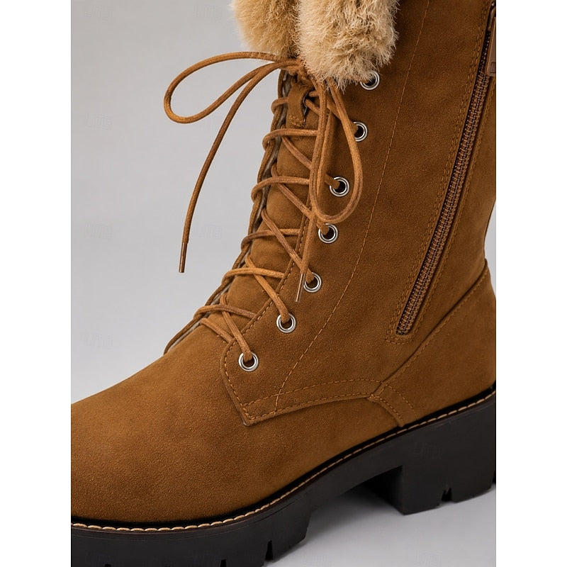 Ingmara | Damen Wasserdichte Winterstiefel Kniehoch - Camel - Image 3