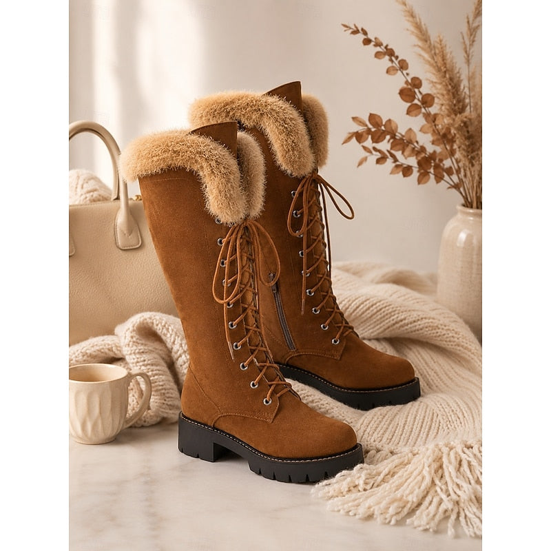 Ingmara | Damen Wasserdichte Winterstiefel Kniehoch - Camel - Image 4