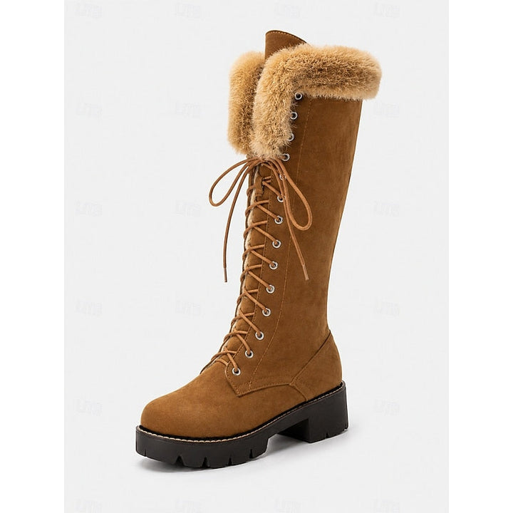 Ingmara | Damen Wasserdichte Winterstiefel Kniehoch - Camel - Image 5